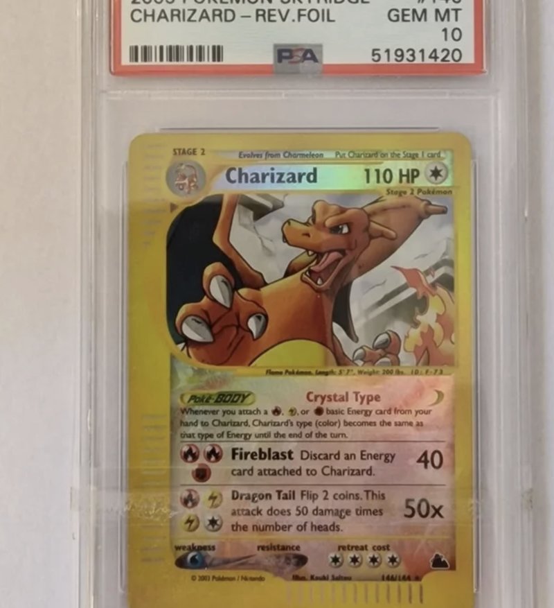 Ett Charizard-kort annoseras ut på Tradera för 59 000 kronor. Foto: Tradera Ett Charizard-kort annoseras ut på Tradera för 59 000 kronor. Foto: Tradera